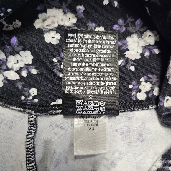 PINK Victoria Secret Leggings Pants 7/8 High Waist Black White Floral Ultimate - Picture 12 of 12